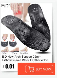 EiD 3/4 Leder orthopädische Schuheinlagen für Plattfüße Fußgewölbestütze orthopädische Schuheinlegesohle Einlegesohlen für Herren und Damen Fußpflege