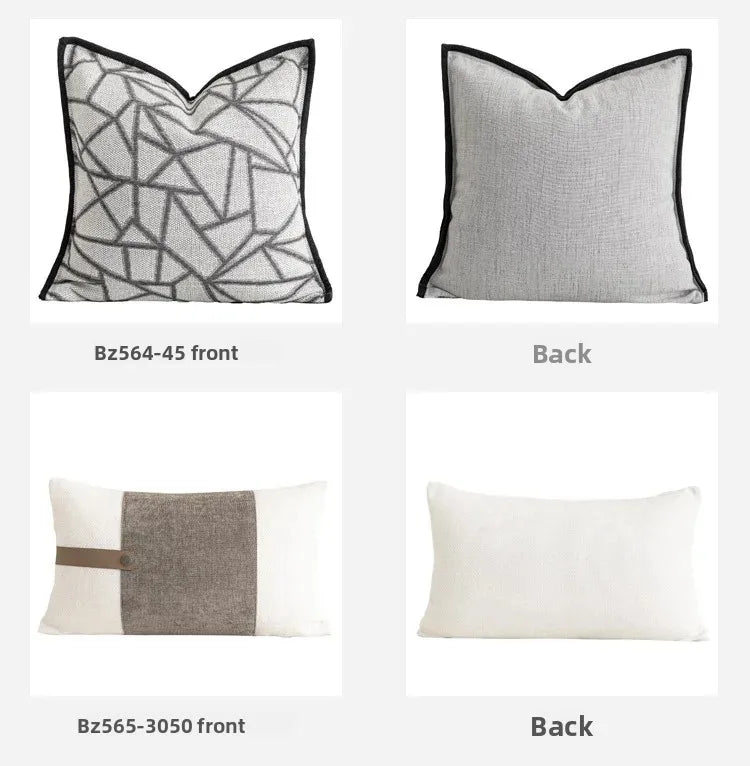 Design Luxury Cushion Cover 30x50 45x45 60x60cm Taupe Linen Woven Edged Square Pillowcase For Home Hotel Bed Living Room Sofa