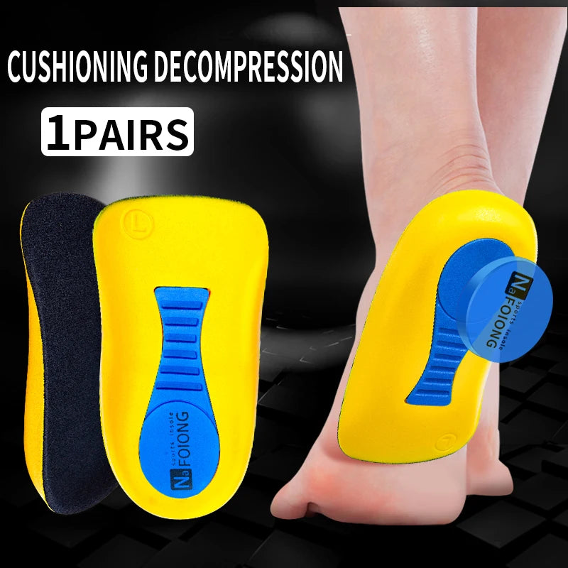 Halbe orthopädische Einlegesohlen für Herren und Damen Fersensporn Schmerzlinderung Fersenkissen Fußmassagepflege Einlegesohle Latex Weiche Sohle Laufschuhpolster
