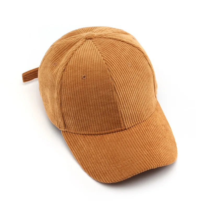 2025 New Corduroy Baseball Cap Women Men Cotton Solid Sunhat Sport Snapback Caps Autumn Warm Fashion Hip Hop Fishing Hat