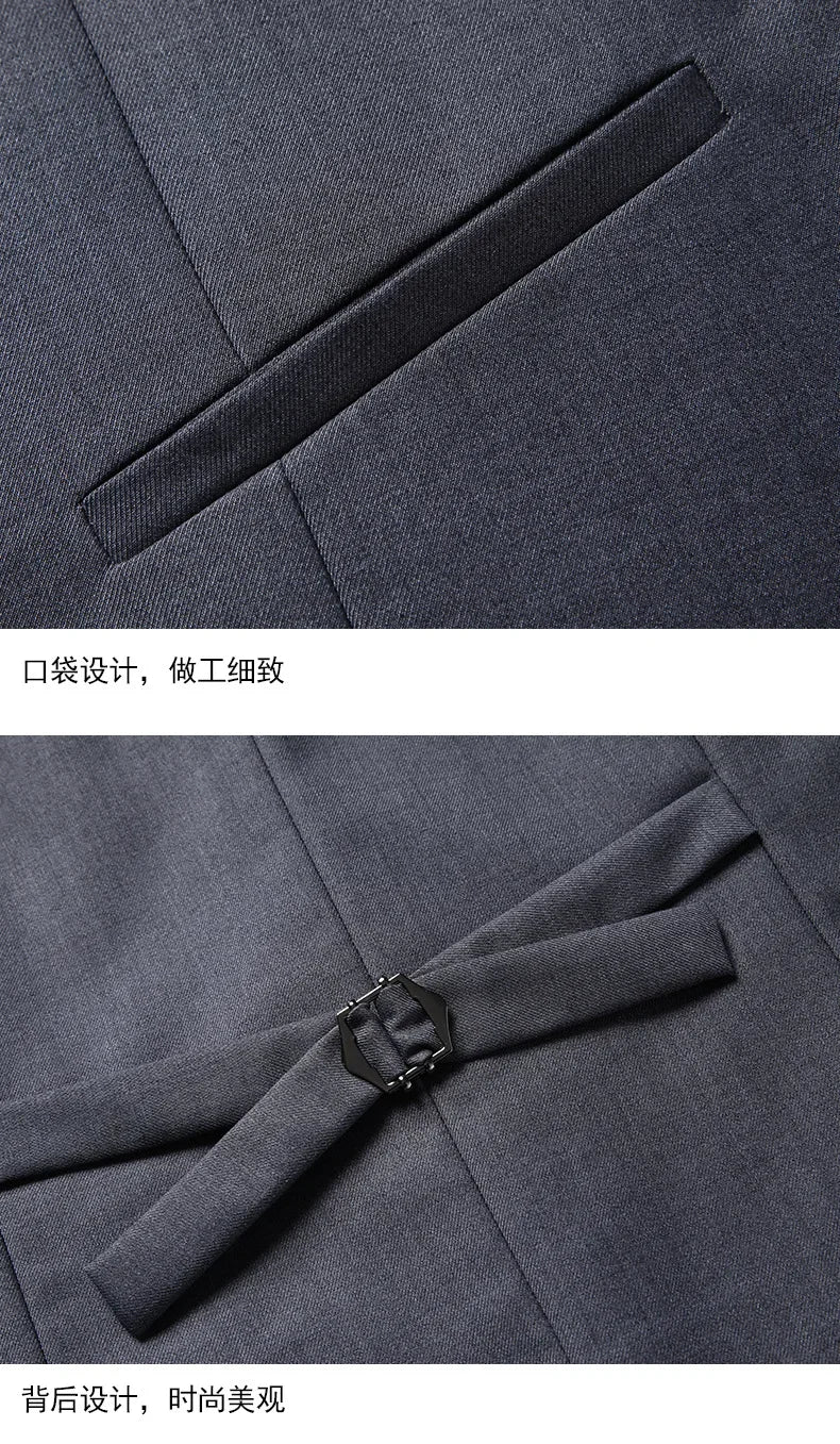 Suit Boutique Men's Fashion Business (Blazer+ Vest + Trousers) Gentleman's Wedding Casual Professional Formal Suit 3 Piece M-6XL