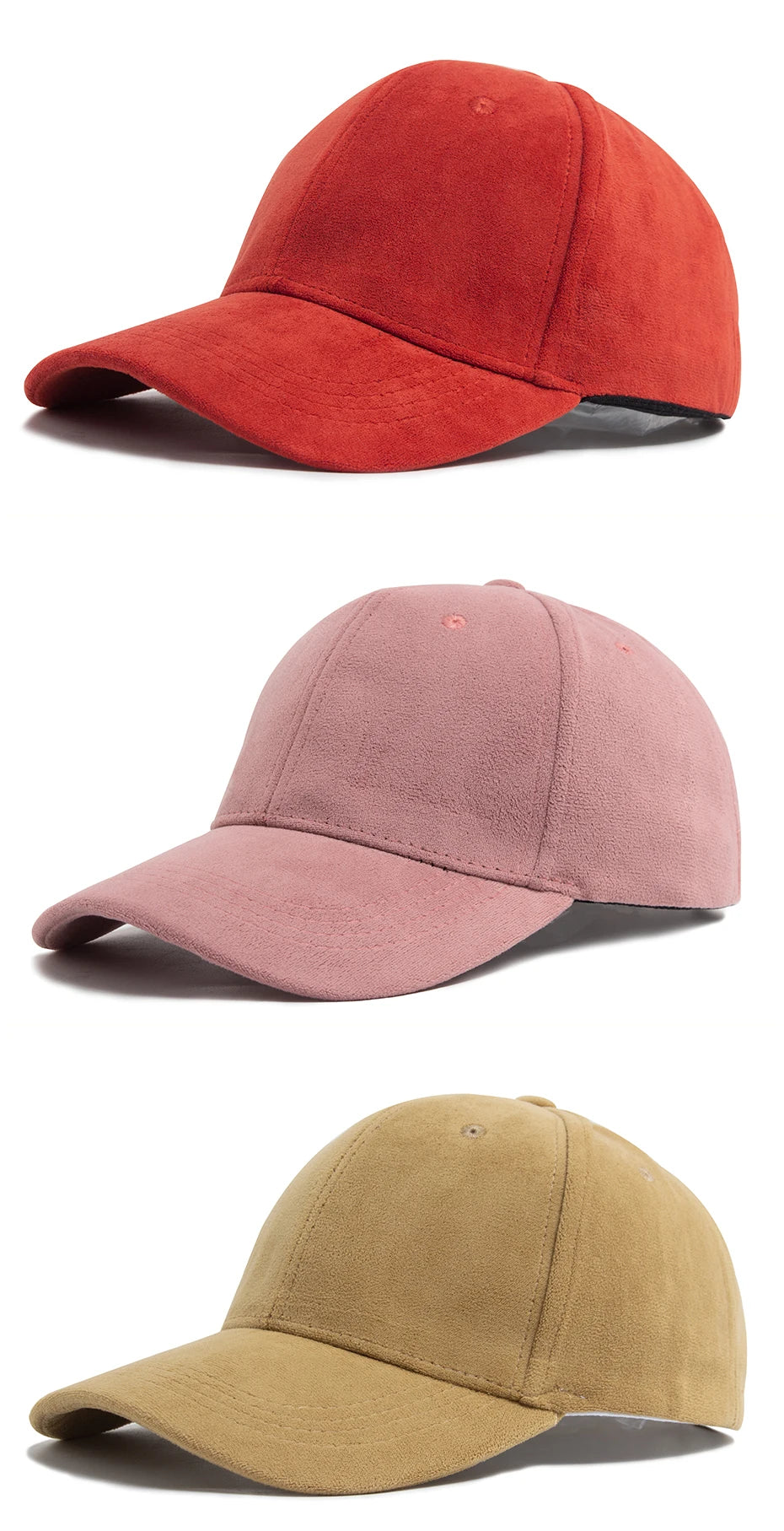 Women Suede Baseball Caps Autumn Winter Solid Fashion Men Hip Hop Cap Outdoors Casual Travel Sun Visor Hat Multicolour Unisex
