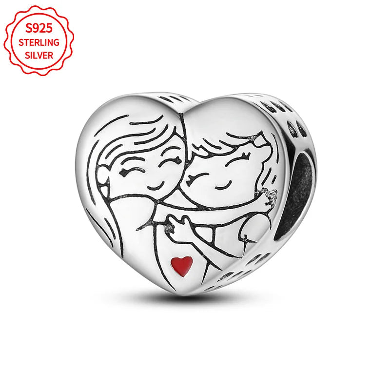 925 Sterling Silver Baocaro brand Charms Pendant with Cubic Zirconia,Fit DIY bracelet necklace Gift for Her,Colgante Plata