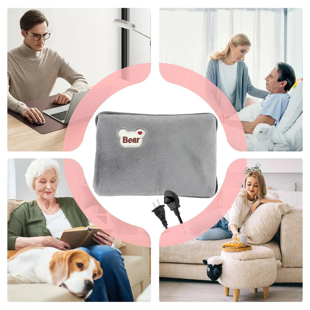 Hot Water Bottle Leak-Proof Rechargeable Hand Warmer Hot Water Bag with Soft Cover for Winter Cold Weather Period Cramps Muscles
