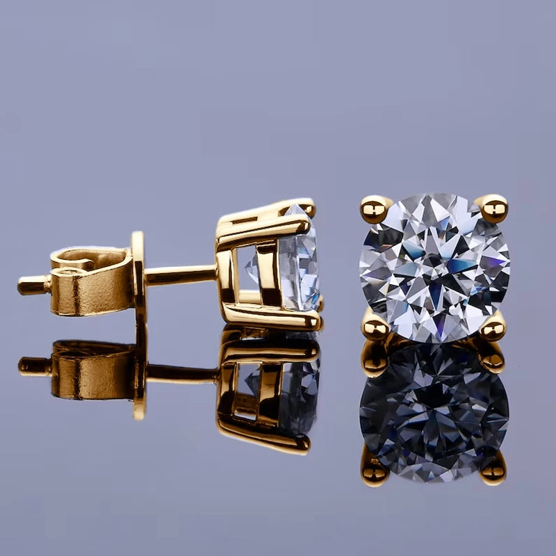 Lnngy 0.3-2CT Moissanite Stud Earrings For Women Girl 925 Certified Silver Earring Exquisite Wedding Jewelry Piercing Pendientes