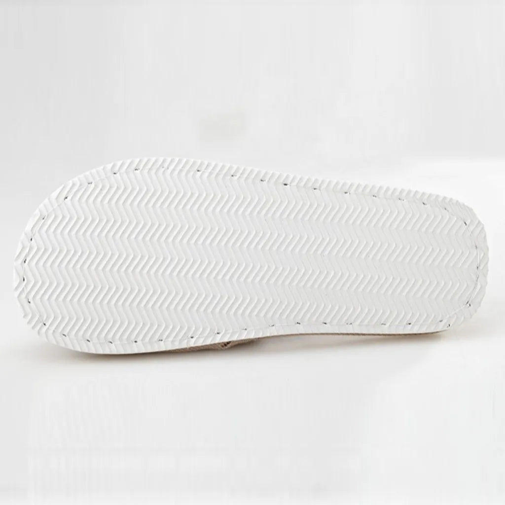 Linen Slippers Women And Men Household Indoor Floor Slippers Daily Home Simple Plain Mute Anti-Slip Comfortable Slippers