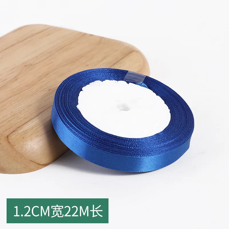 6mm~50mm Royal Blue Satin Ribbon 25Yards/roll Single Face Gift Wrapping Christmas New Year Apparel Sewing Fabric Gift Ribbon