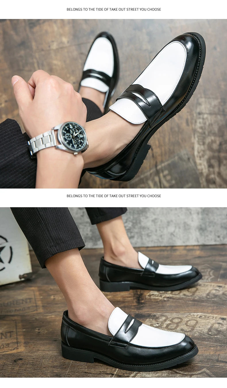 Classic Formal Leather Shoes Men Retro Casual Business Shoes Men Slip On Social Men's Dress Shoes Leather Loafers Male