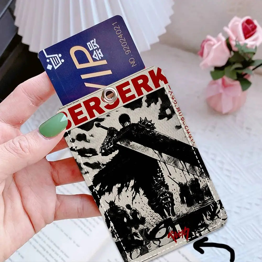 Anime B-berserk Badge Holder Keychain For Bank Business Work Card Holder Student Card Protective Case Bus Card