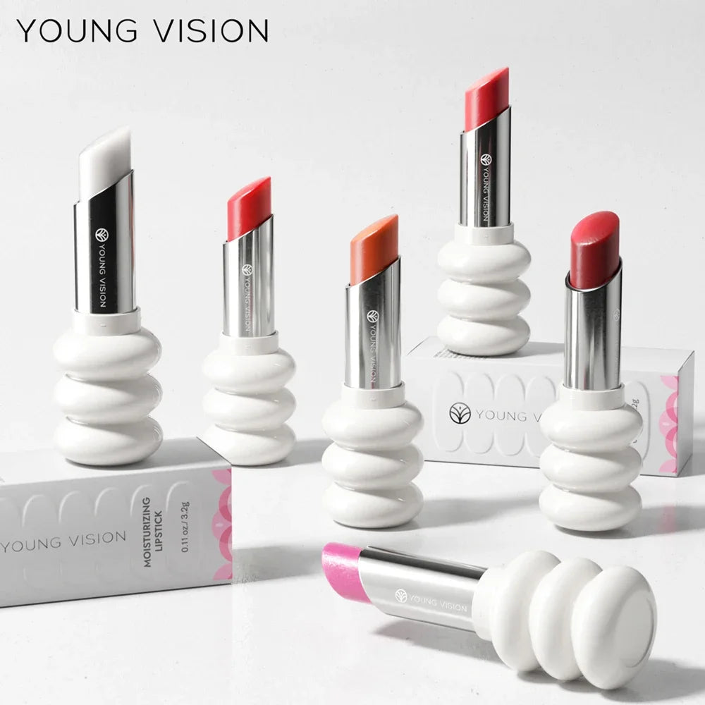 YOUNG VISION 6 Farben Feiner Schimmer Pflegender Leichter Lippenstift Lang anhaltende Farben Leicht aufzutragender feuchtigkeitsspendender Lippenstift