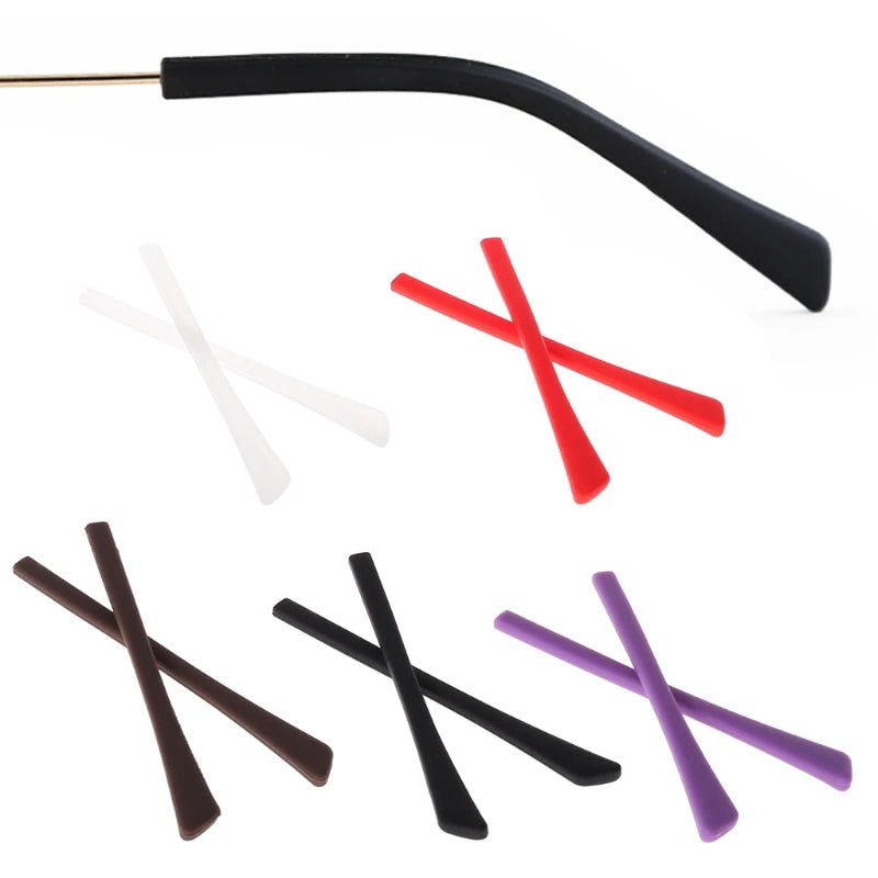 Accesorios de puntas de patilla de silicona suave antideslizantes para gafas con orificio cuadrado Dropship