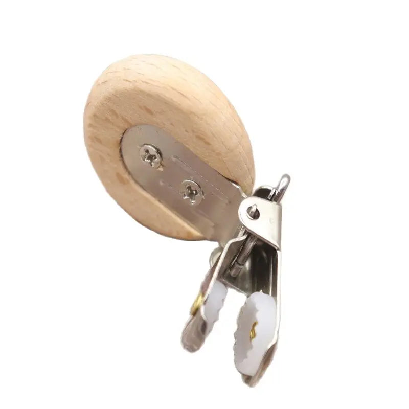 5Pcs Round Printing Beech Wood Teething Clip Chew Soother Pacifier Clip Chain For Nipple Chain Clip Nursing Product Wholesale