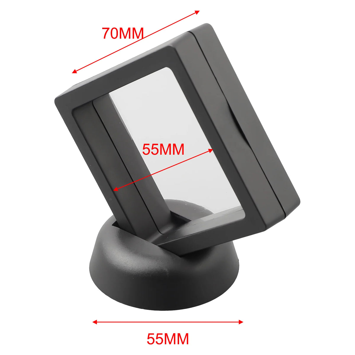 3D Floating Jewelry Coin Display Frame Holder Stand Box Clear Jewelry Ring Coin Ring Pendant Gemstones Display Case