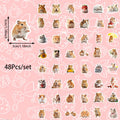 48pcs Party small gifts, small hamster stickers can be used for wall tabletop cups and other decorations, party small stickers