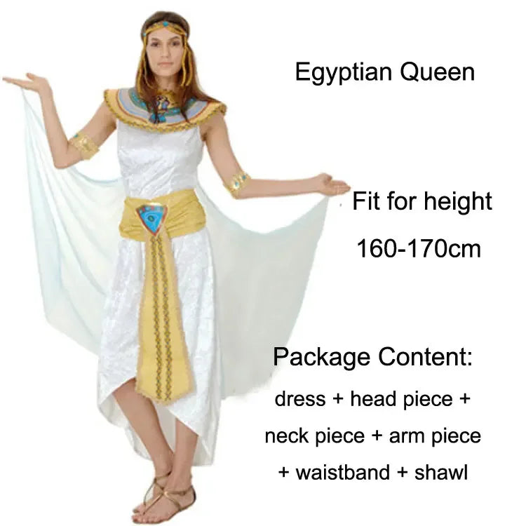 Halloween Costumes Ancient Egypt Egyptian Pharaoh King Empress Cleopatra Queen Costume Cosplay Clothing for Men Women
