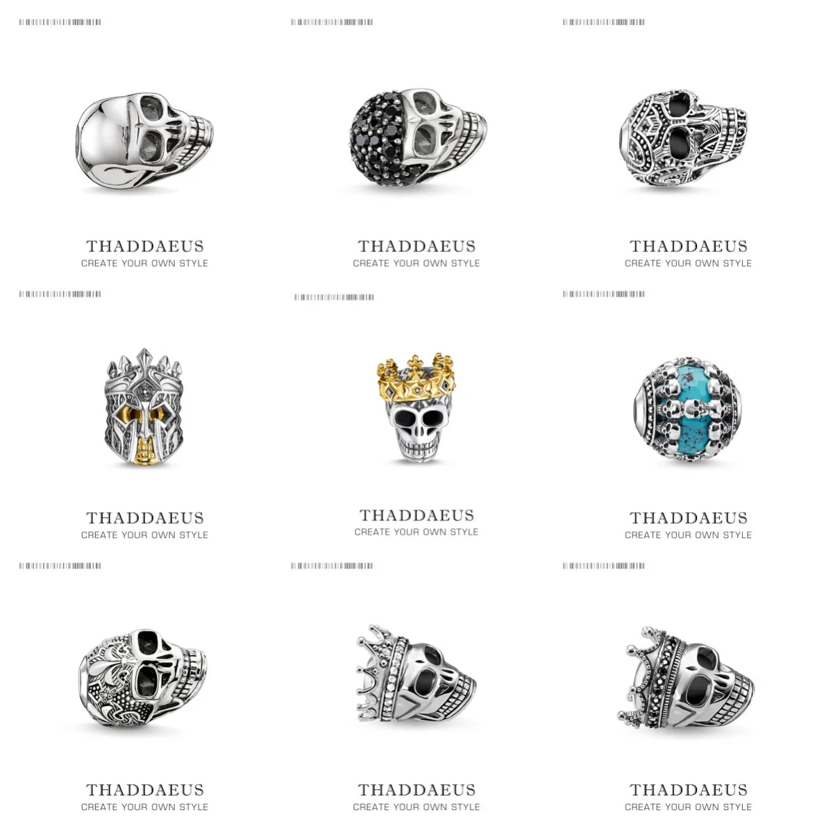Beads Fleur-de-lis Lily Skull Rebel Street S 925 Sterling Silver Europe Punk Karma Charms Jewelry Accessories For Men