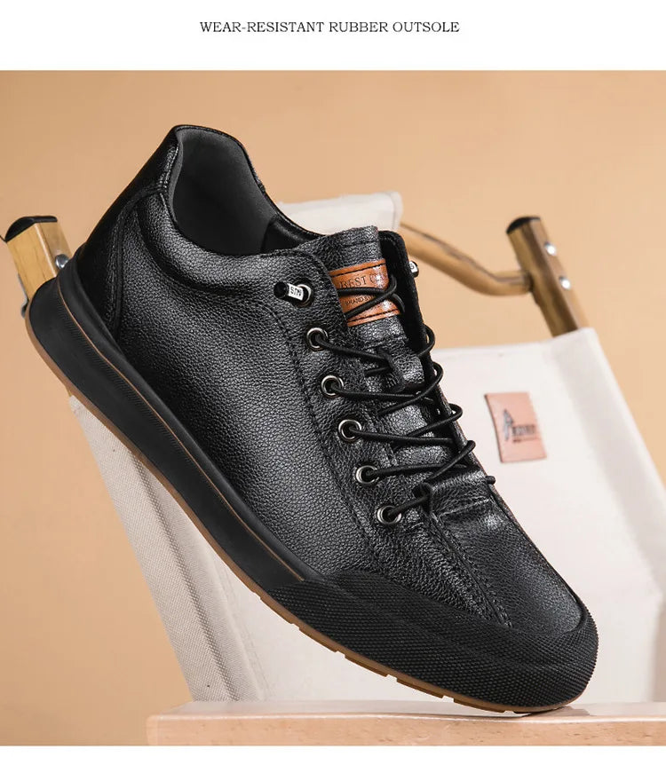 Elevator Shoes for Men Height Increasing Sneakers 6cm Inches Taller Leather Casual Shoes with Height Increase Shoes
