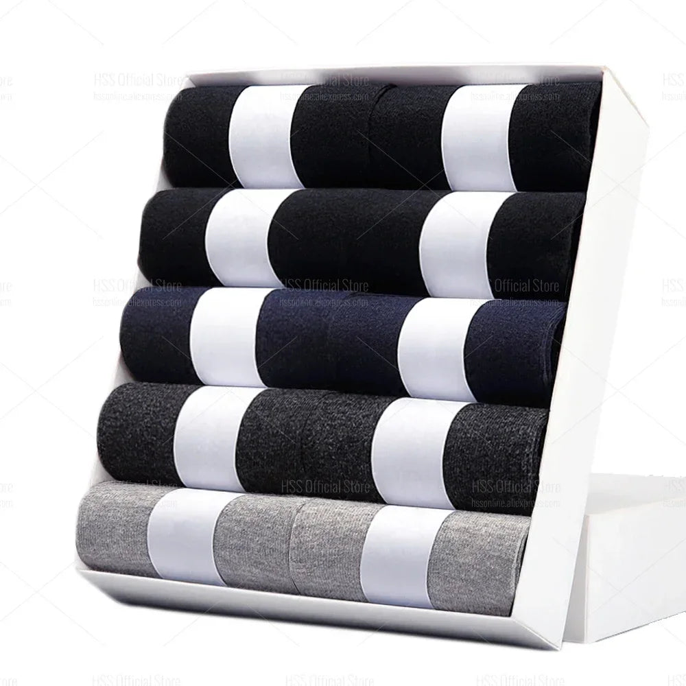 5/10 Pairs Men Socks Cotton Blend Black Business Casual Soft Breathable for  Spring Summer Autumn Winter Size 6-13