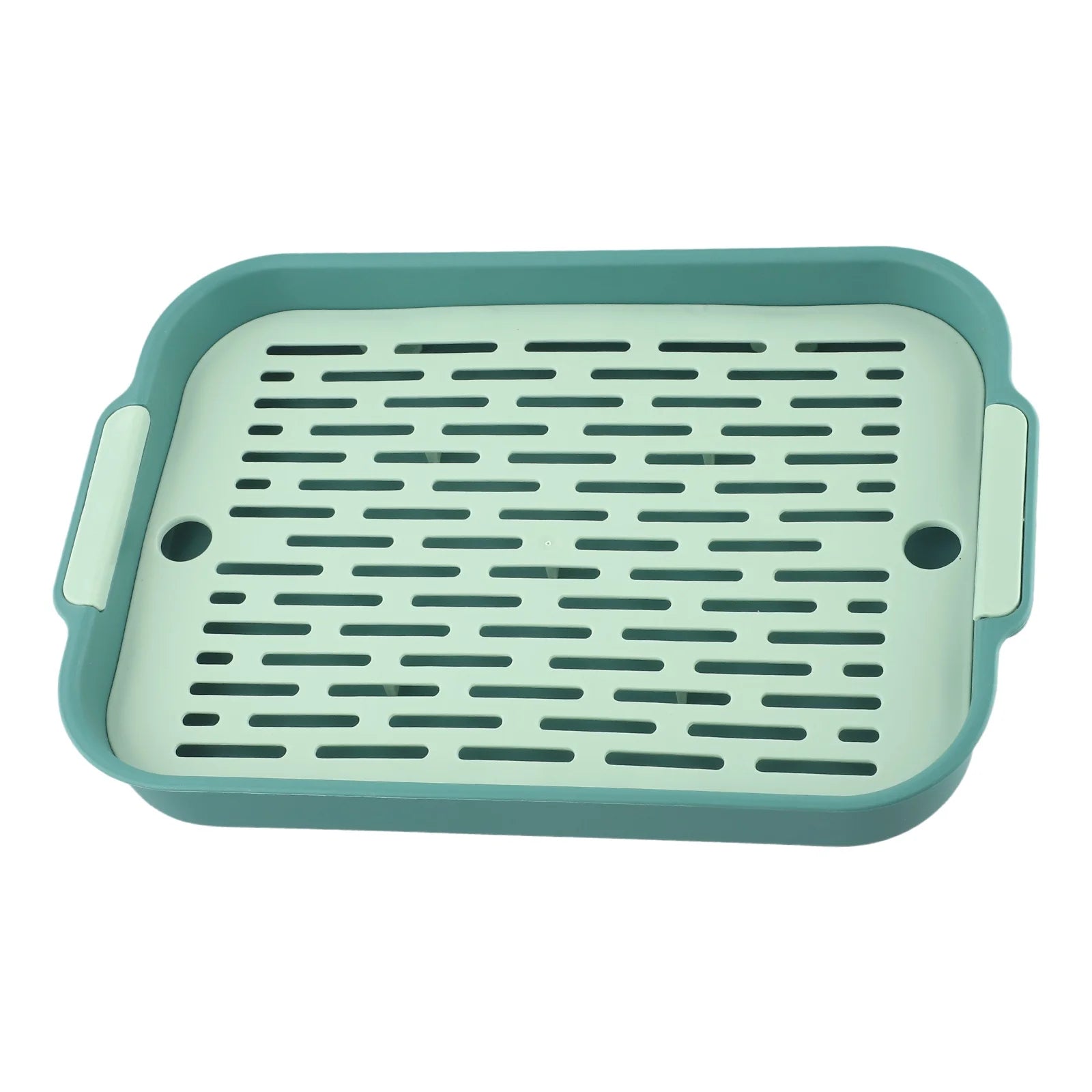 Tray Rabbit Litter Tray Smooth Corner Detachable Design Heightened Grid Design White Blue For Pet’s Training For Pet’s Training
