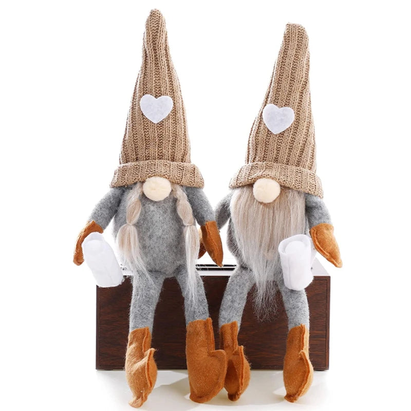 2/1PC Coffee Gnome Dolls Plush Knitted Faceless Doll Elf Dwarf Christmas Farmhouse Kitchen Coffee Bar Decorations Lover Gifts