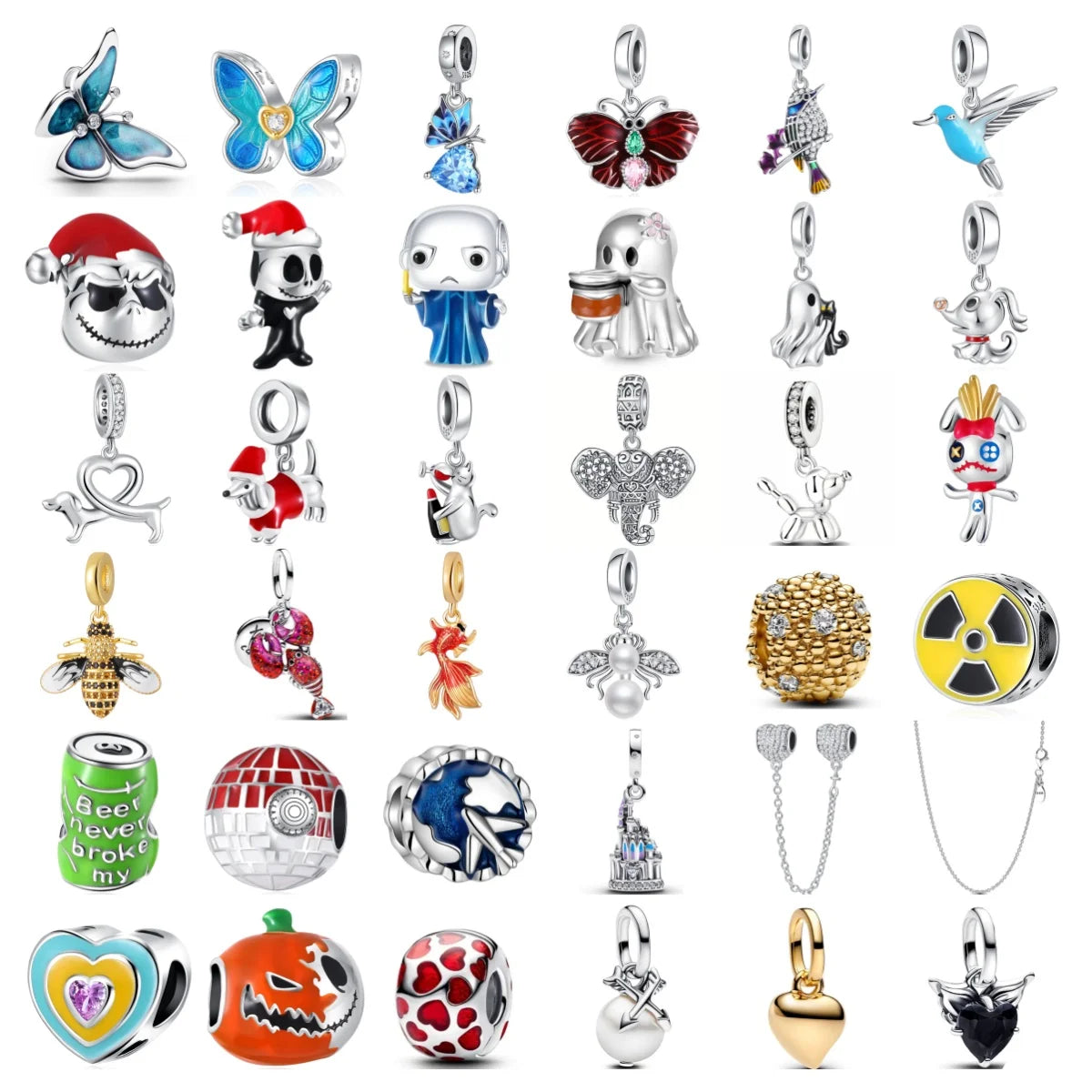 2025 New S925 Red butterfly pendant Charm pumpkin can Bead Fit Bracelet for Women's Exquisite Jewelry Birthday Anniversary Gift