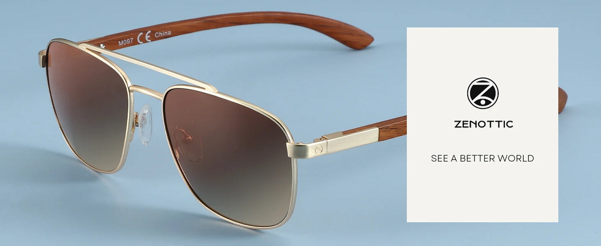 ZENOTTIC 2026 Men's Wood Polarized Sunglasses Uv Protection Outdoor Travel Sunglasses