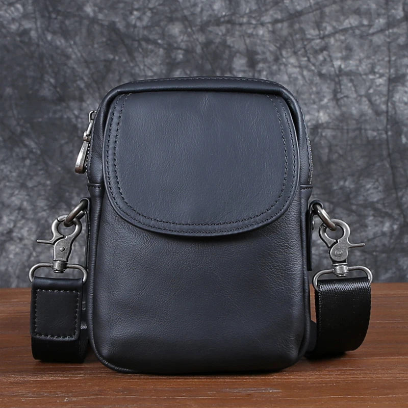 New Casual Leather Male Baotou Layer Cowhide Single Shoulder Crossbody Bag Vertical Business Backpack Men's Bag