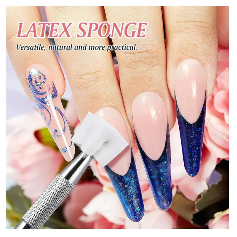 Weiche Nagel-Schwämme für Ombre-Nagelkunst, Schwämme mit Griffstift, Ombre-Nagelkunst-Werkzeuge, professionelles Zubehör