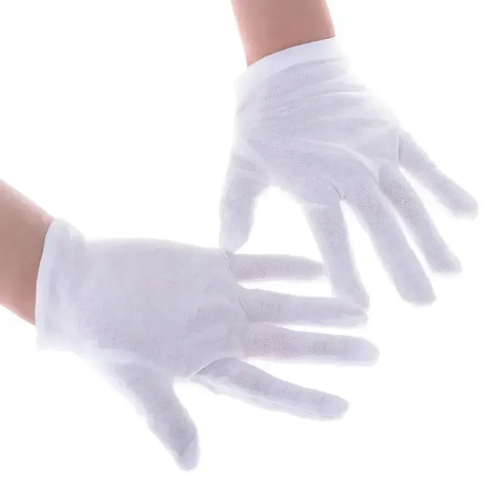 2/100pcs White Protection Gloves for Women Men Cotton Thin Quality Sweat Absorption Driving Workings Household Cleaning Tools