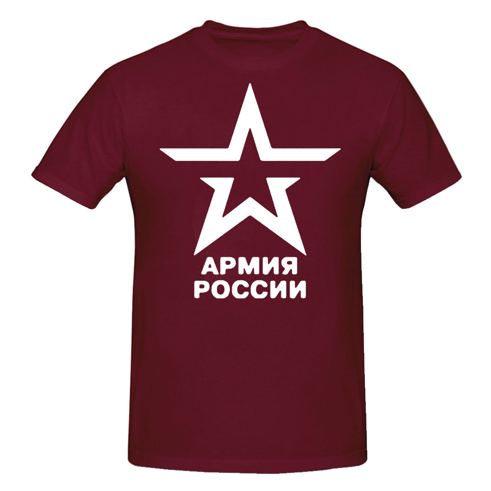 Sommerarmee Russlands Baumwolle Herren T-Shirts Kurzarm O-Ausschnitt Herren Lustige Retro Jungs Männliche T-Shirts Oberteile