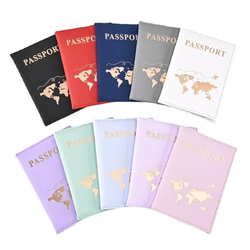 Fashion Passport Holder with Letter Print for Women Men Passport Protective Cover Travel Wallet Ticket Holder ID Card Clip Bags