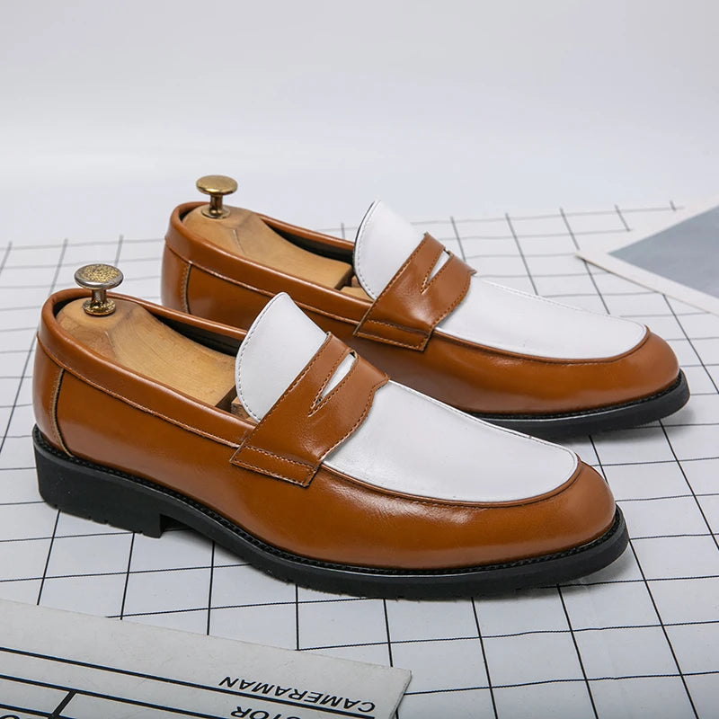 Classic Formal Leather Shoes Men Retro Casual Business Shoes Men Slip On Social Men's Dress Shoes Leather Loafers Male
