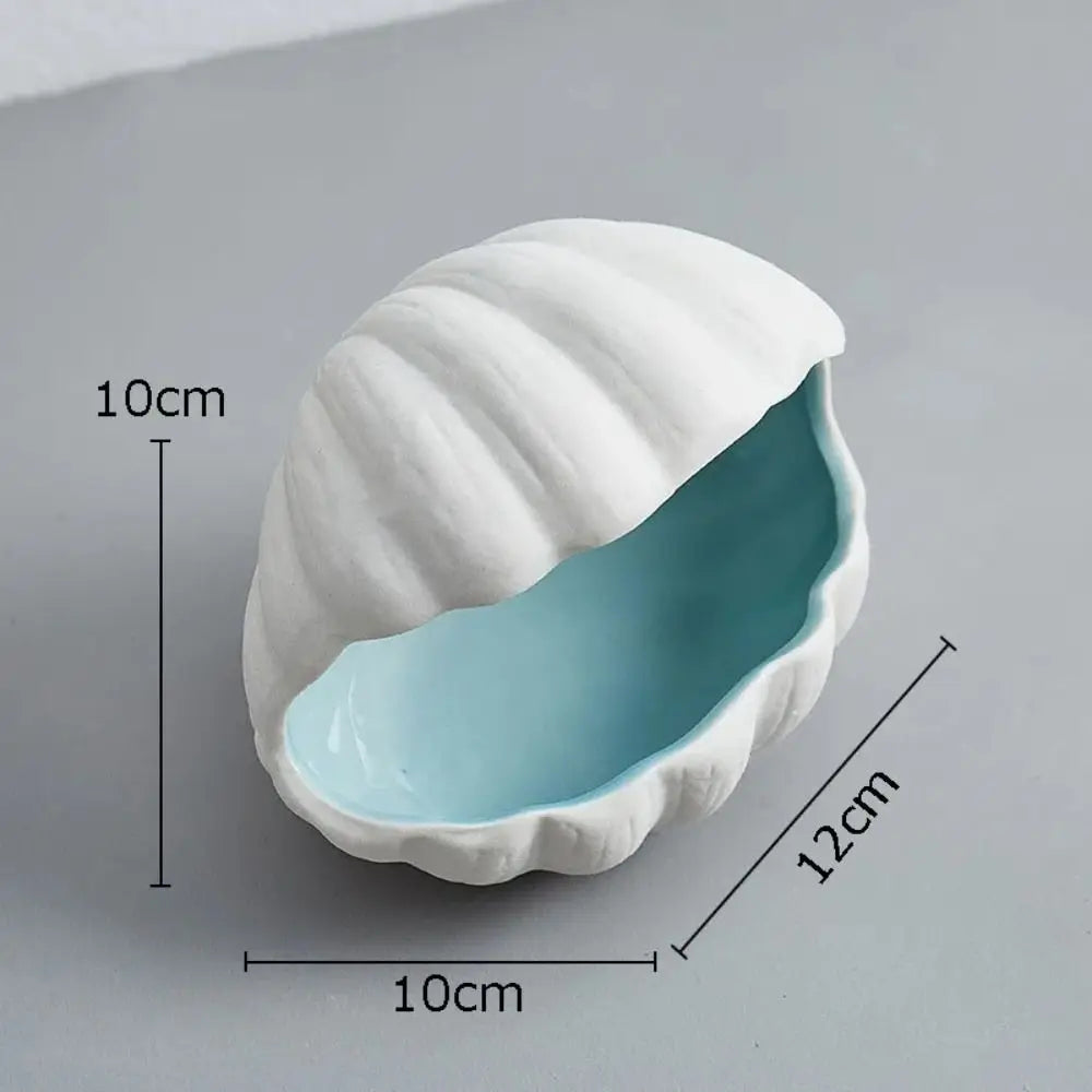 1 Pc Ceramic Starfish Shell Storage Tray Jewelry Display Tray Conch Storage Plate Earrings Ring Box Crafts Decoration