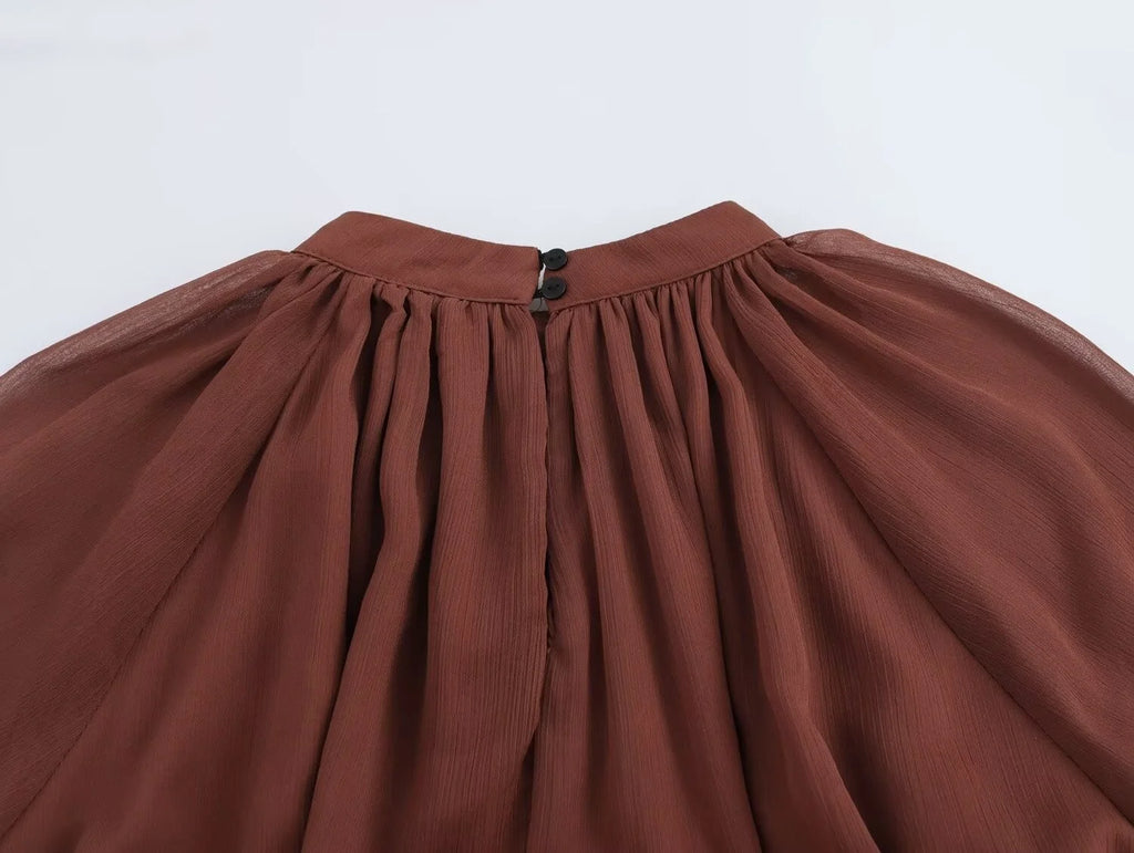 Elegant Dress With Ruffled Long Sleeves Bohemian Dress With Tie Straps And An Irregular Hem Trendy New Women Dress Spring Summer
