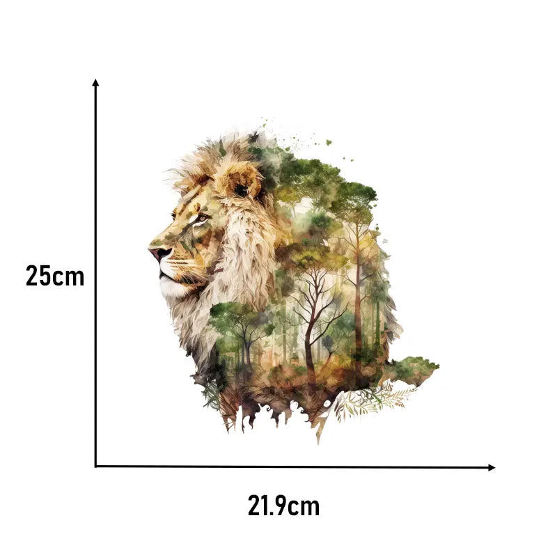 Landscape Animals Patches On Clothes Wolf Tiger fox Sticker Clothes Decoration Diy Accessory Print On T-Shirt Iron On Patch