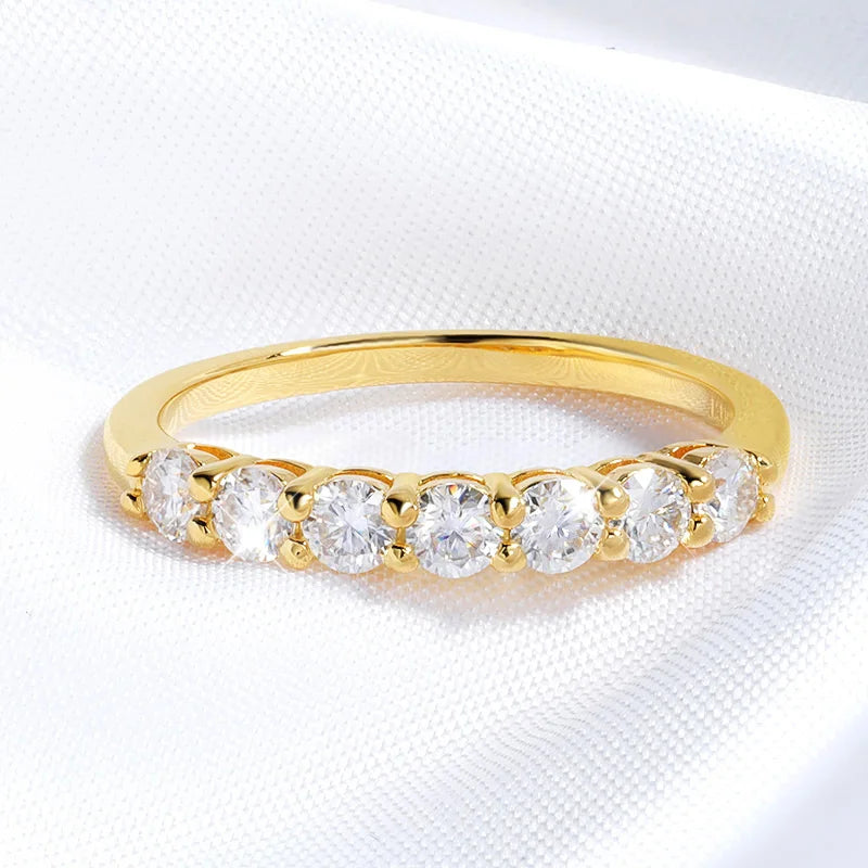 OEVAS 7 stones Each 3MM Moissanite Wedding Rings For Women S925 Sterling Silver Engagement Party Fine Jewelry Gift Wholesale