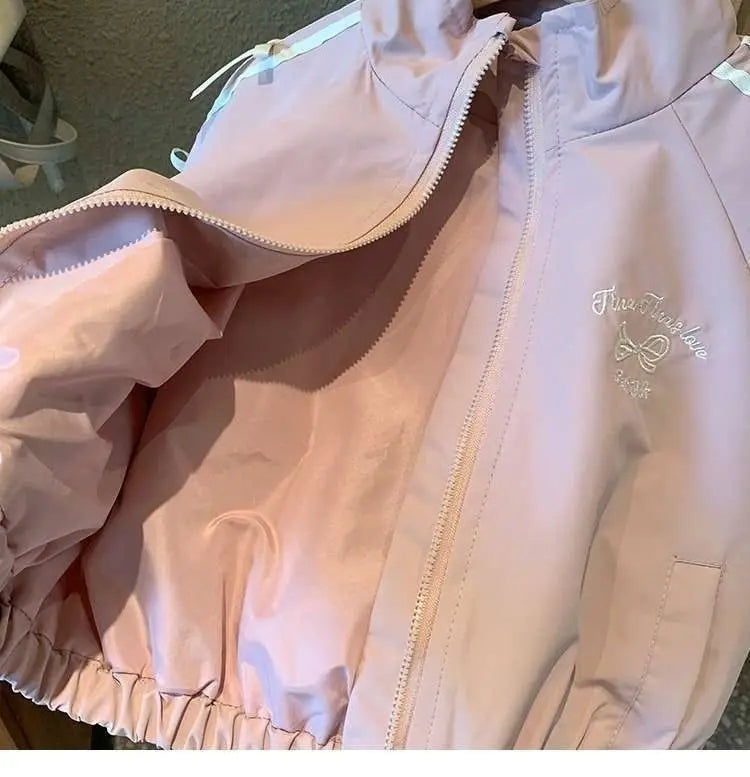 Korean-Style Girls' 2-Piece Set - Bow Detail Jacket + Casual Pants | Spring Toddler Outfit (Ages 3-8) Toddler Girl Clothes