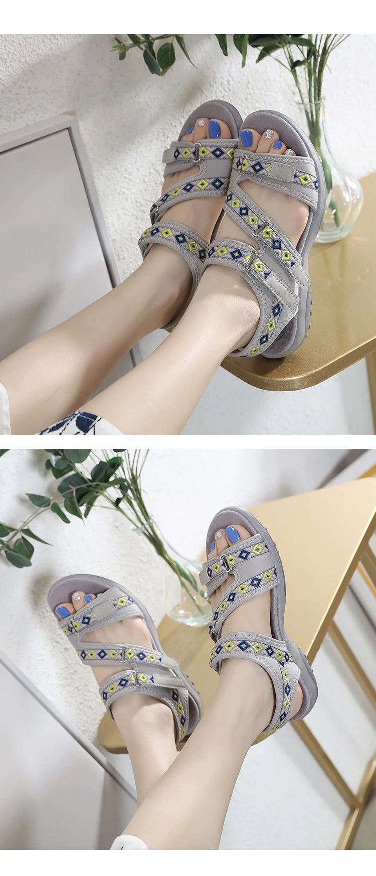New Sandals Shoes Women Soft Sandals Lady Slip on Open Toe Walking Shoes Mother  Casual Footwear