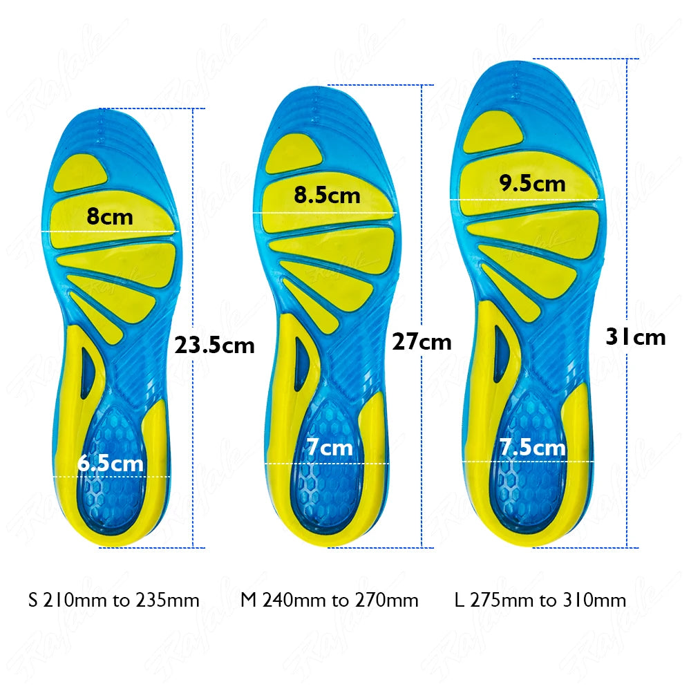 Massaging Orthopedic Insoles Foot Care For Feet Shoes Sole Shock Absorption Pad New Silicone Non-Slip Gel Soft Sport Shoe Insole