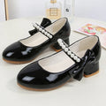 Summer Girls Shoes High Heels Patent Leather White Girl Communion Shoes Party Formal Princess Dress Shoe Girl Wedding Ceremony
