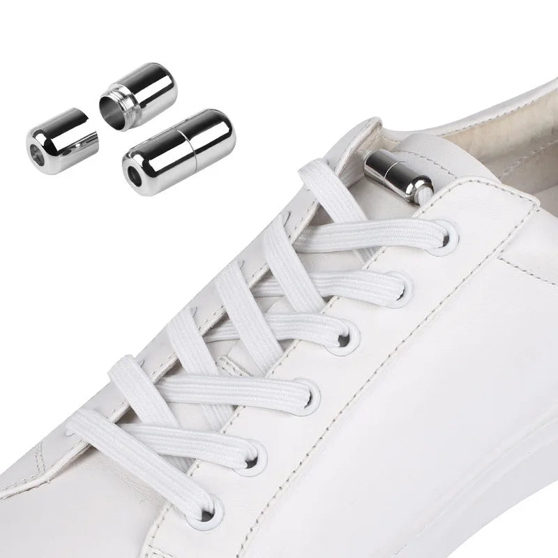 Shoelaces Semicircle Buckles No Tie Buckle Connector for Shoes Sneakers Shoelace Quick Shoe Laces Lazy Metal Capsule Lock
