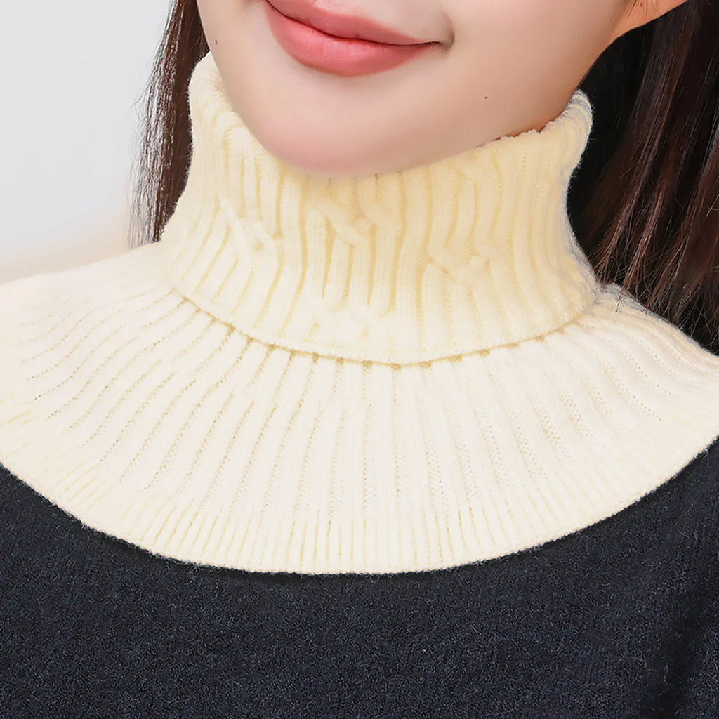 Knitted Fake Collar Ring Scarf For Woman Autumn Winter Warm Solid Color Neck Muffler Detachable Collar Scarves 25*17cm