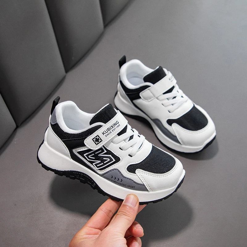 Children's Sneakers Kids Fashion Design White Non-slip Casual Shoes Boys Girls Hook Breathable Sneakers Toddler Outdoor Shoes