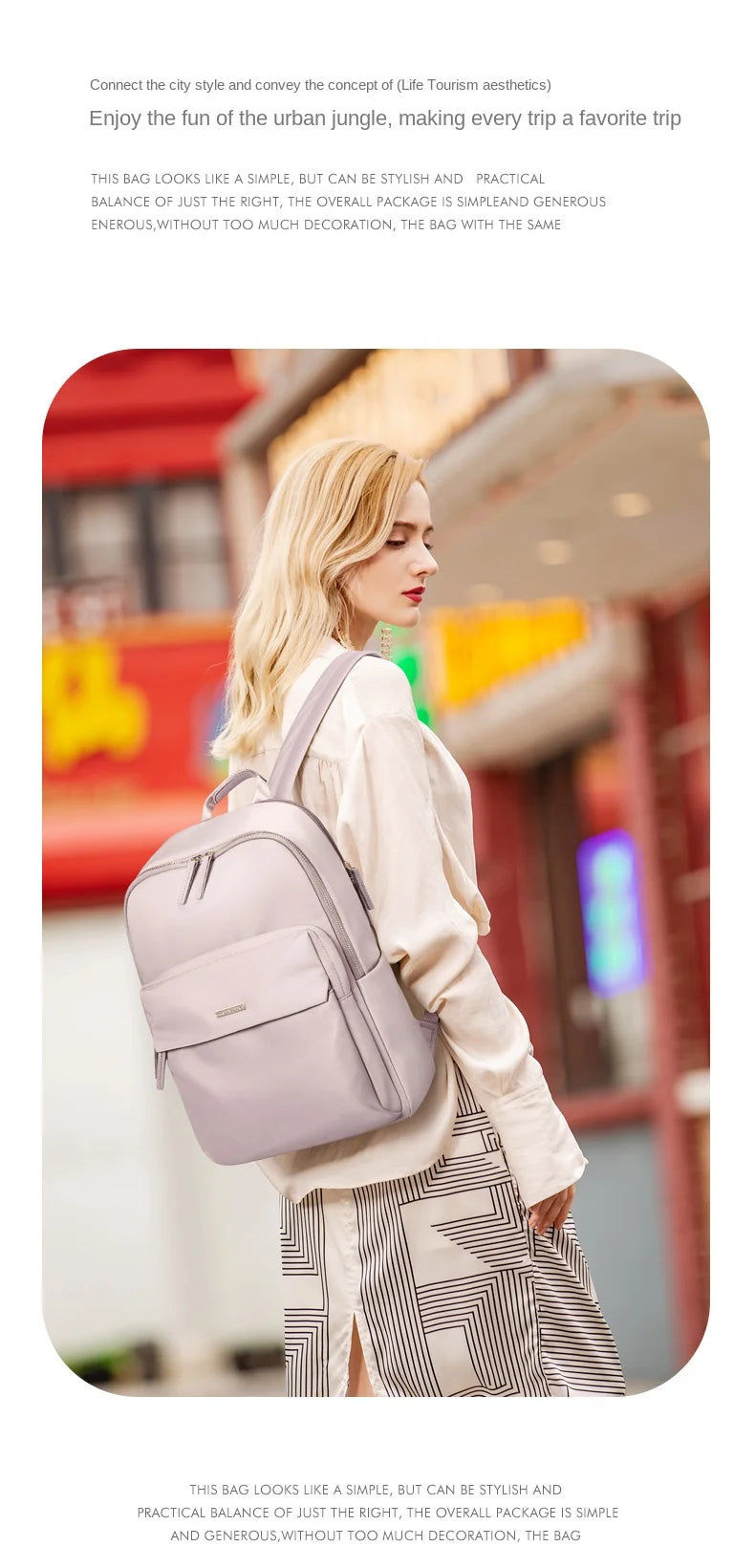 GOLF Backpack for Women Simple and Fashionable Schoolbag for Female College Students,High School Girls ,Computer Backpack