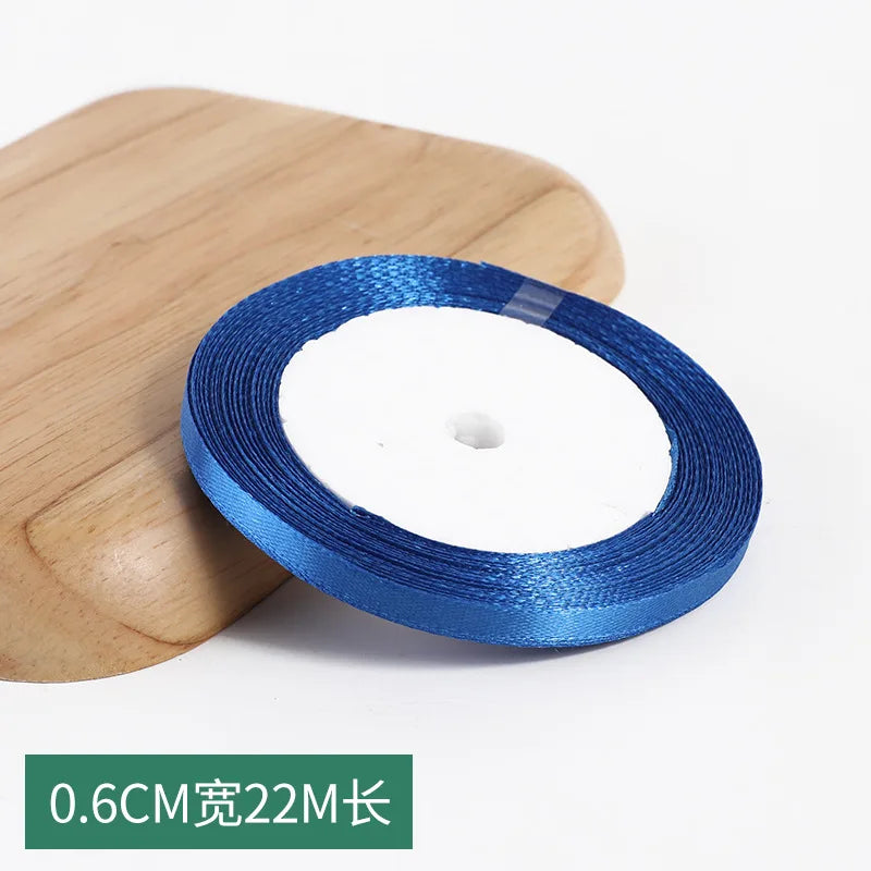 6mm~50mm Royal Blue Satin Ribbon 25Yards/roll Single Face Gift Wrapping Christmas New Year Apparel Sewing Fabric Gift Ribbon