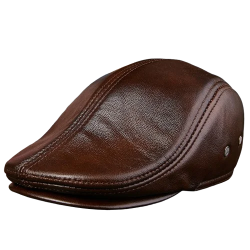 2025 Genuine Leather Beret Hat for Men Warm Windproof Winter Cap Fashion Gentleman Peaked Cap Vintage Stylish Driver Hat Gift