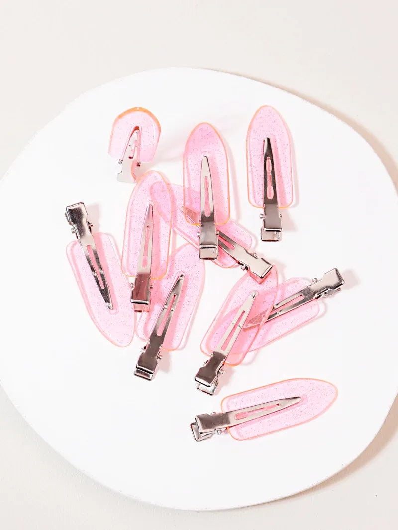 10pcs seamless fashion girl transparent hair clips, makeup facial accessory clips styling hair clips Special for real hair wigs