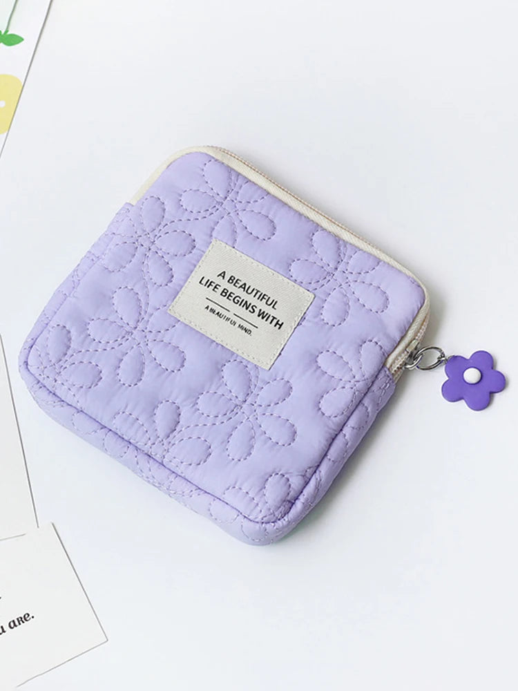 Fashion Women Small Cosmetic Bag Travel Mini Sanitary Napkins Organizer Make Up Coin Money Card Lipstick Storage Pouch Purse Bag