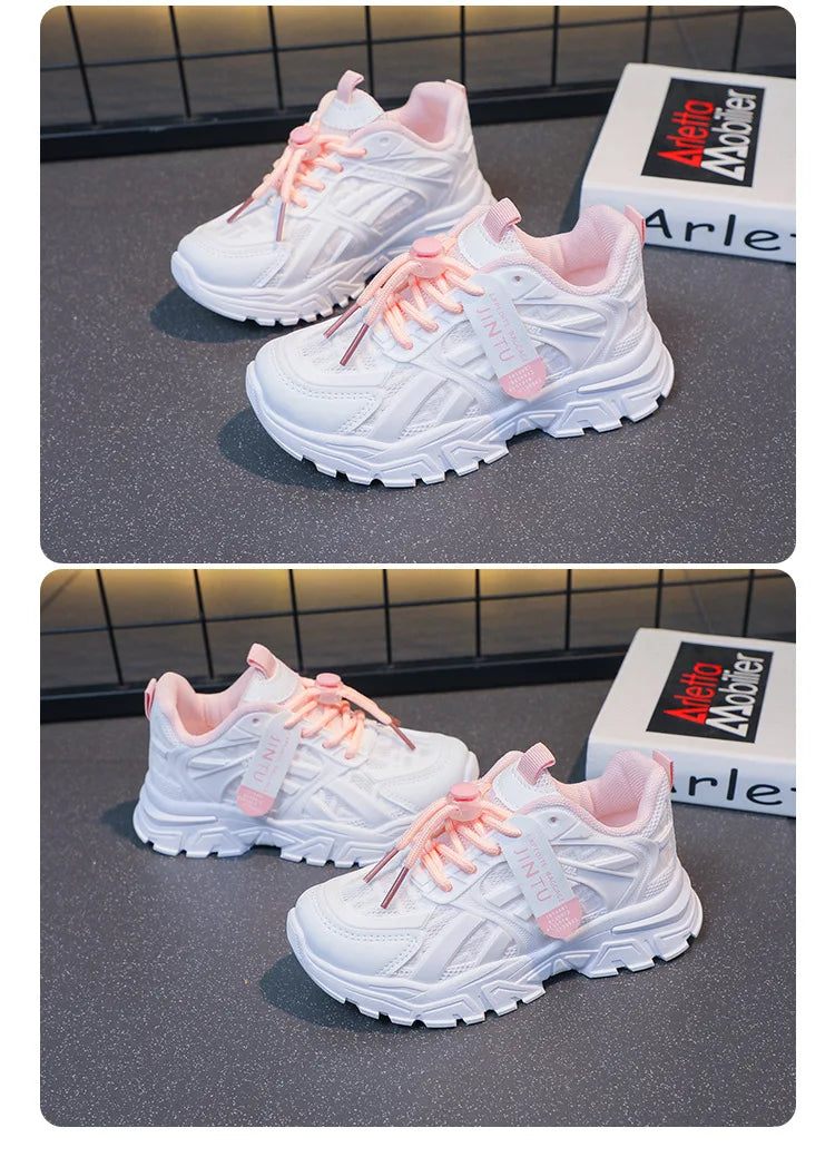 Girls Network Red Daddy Shoes 2024 Spring and Autumn New Children's Korean Version Wear-resistant Sports Boy Casual Shoes