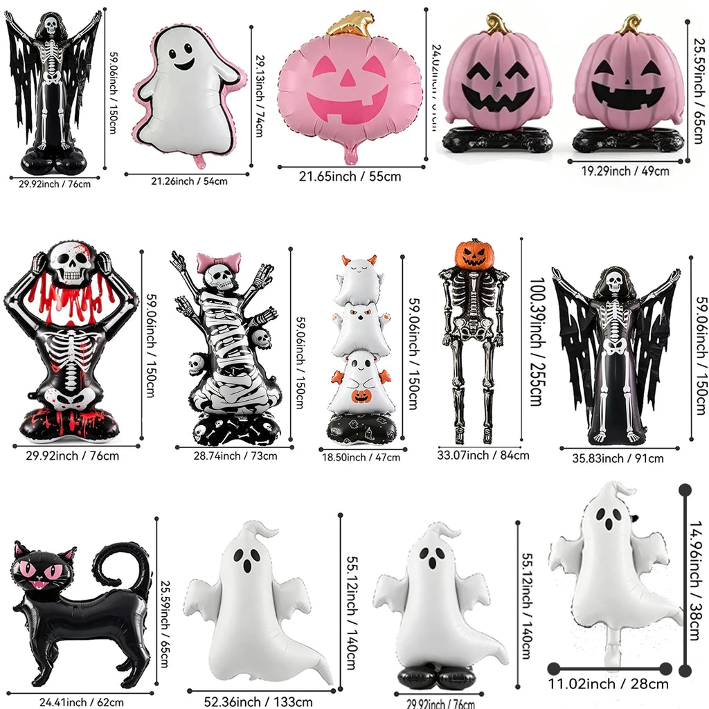 Halloween Party Foil Balloon Set Trick Treating Haunted House Decoration Community Parties Family Gatherings Carnival Night